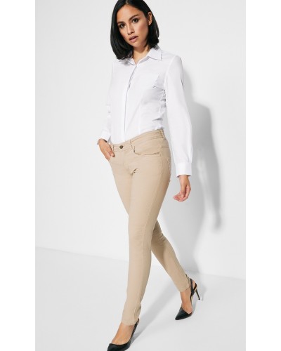 Pantalón Elástico Chino Mujer 97% Algodón - 3% Elastano. 260grs/m2