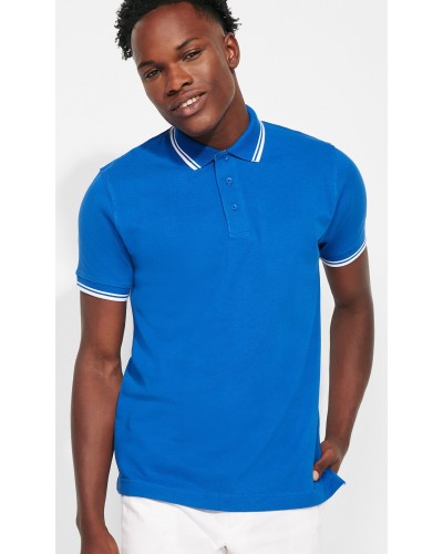 Polo 100% alg. Royal/Blanco