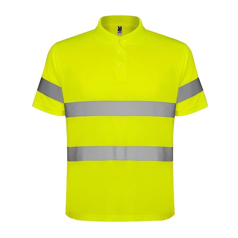 Polo Manga Corta Alta Visibilidad. 100% poliéster piqué, 170 g/m²