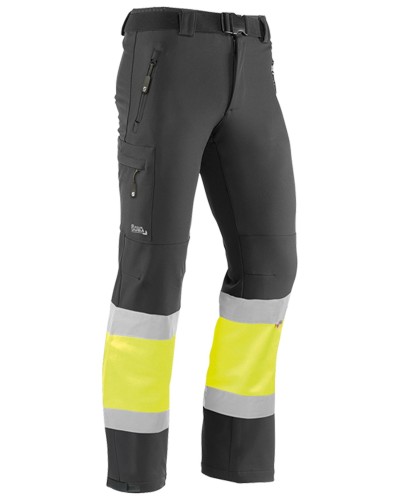 Pantalón  multibolsillos, 93% poliéster / 7% elastano de tejido cortavientos y forro  micropolar