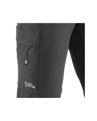 Pantalón  multibolsillos, 93% poliéster / 7% elastano de tejido cortavientos y forro  micropolar