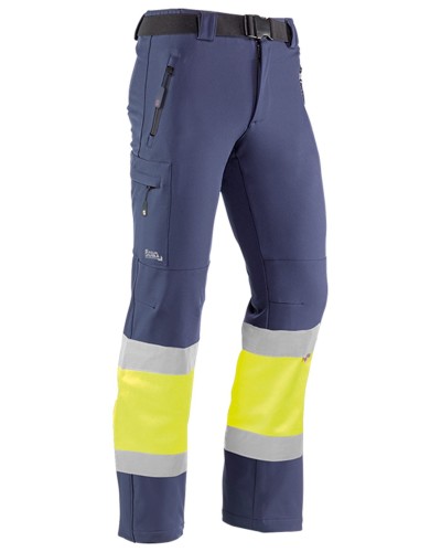 Pantalón  multibolsillos, 93% poliéster / 7% elastano de tejido cortavientos y forro  micropolar