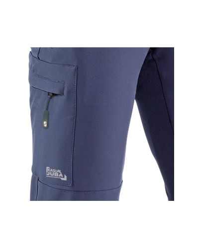 Pantalón  multibolsillos, 93% poliéster / 7% elastano de tejido cortavientos y forro  micropolar