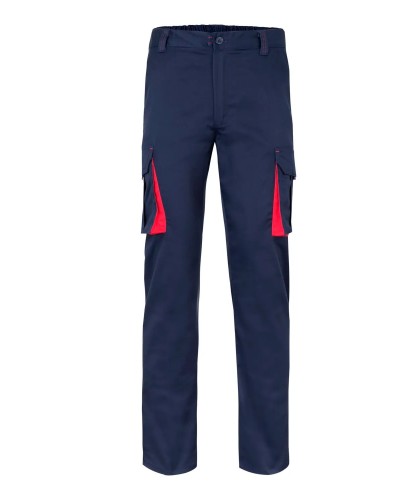 Pantalón Multibolsillos Negro/Celeste