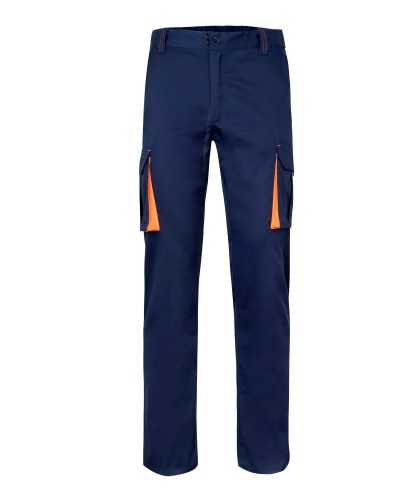 Pantalón Multibolsillos Negro/Celeste