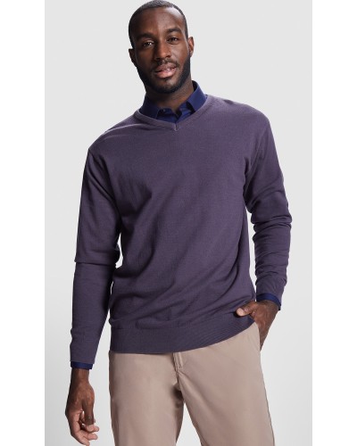 Jersey hombre Cuello Pico. 50% viscosa / 28% poliéster / 22% poliamida