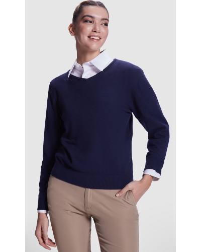 Jersey Mujer Cuello Pico. 50% viscosa / 28% poliéster / 22% poliamida