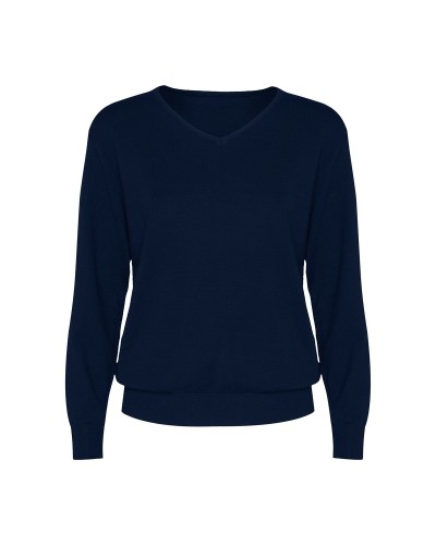Jersey Mujer Cuello Pico. 50% viscosa / 28% poliéster / 22% poliamida