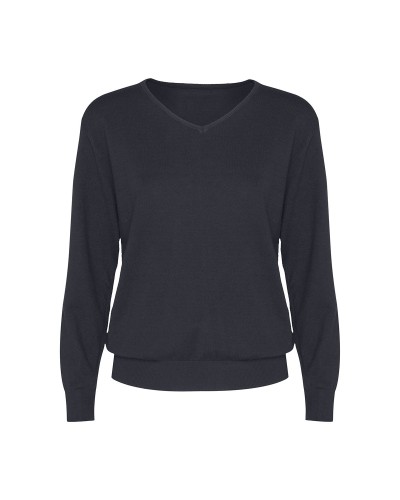 Jersey Mujer Cuello Pico. 50% viscosa / 28% poliéster / 22% poliamida