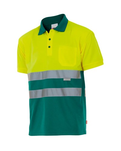Polo Bicolor A.V. Negro/Amarillo Flúor