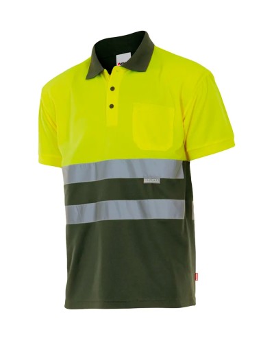 Polo Bicolor A.V. Negro/Amarillo Flúor