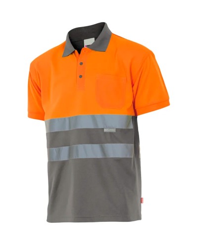 Polo Bicolor A.V. Negro/Amarillo Flúor