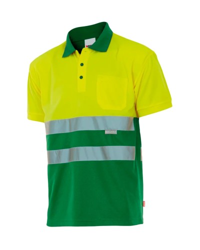 Polo Bicolor A.V. Negro/Amarillo Flúor