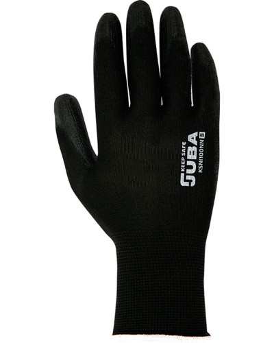Pack Guante sin costuras de poliéster recubierto de nitrilo estanco negro..