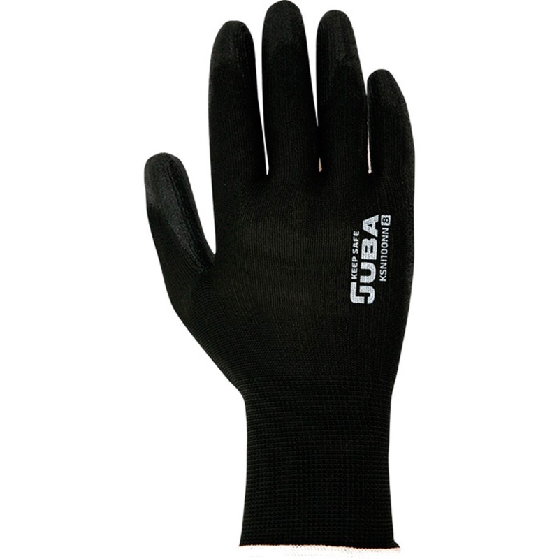 Pack Guante sin costuras de poliéster recubierto de nitrilo estanco negro..