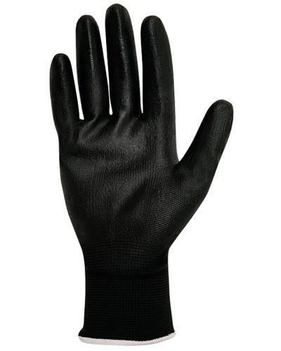 Pack Guante sin costuras de poliéster recubierto de nitrilo estanco negro..