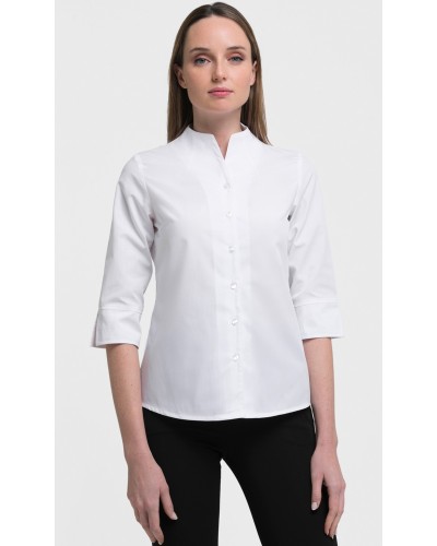 Blusa Cuello Chimenea Manga Francesa . 65% Pol. - 35 Alg.