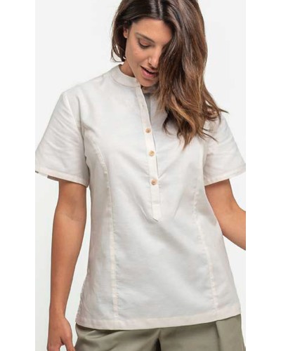 Casaca Cuello Mao Tejido Fresco. 70% Algodón - 30% Poliéster