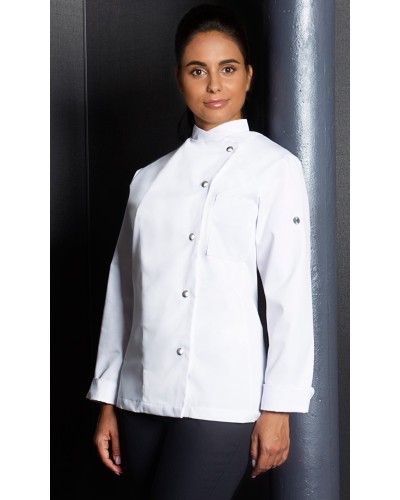 Chaqueta Chef Mujer. 65% Pol-35% Alg 215g/m2 Antracita