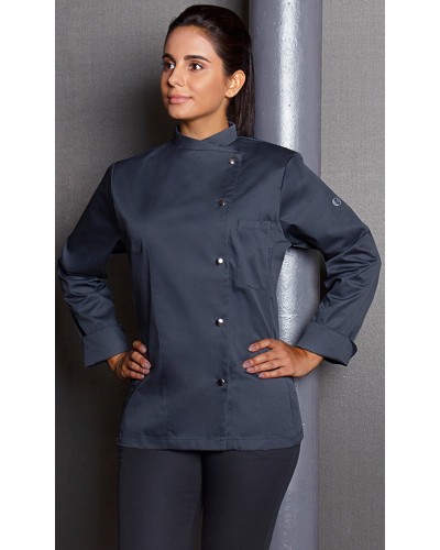 Chaqueta Chef Mujer. 65% Pol-35% Alg 215g/m2 Antracita