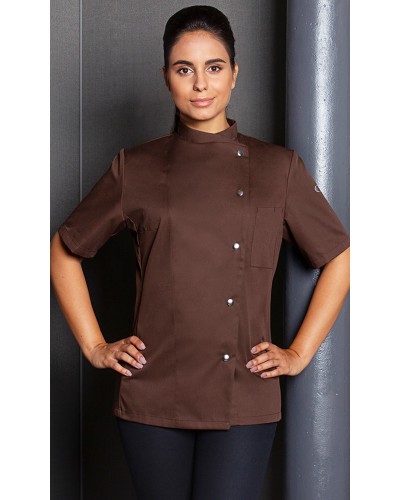 Chaqueta Chef Mujer. 65% Pol- 5% Algn. 215g/m2 Marrón Claro