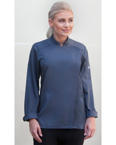 Chaqueta Chef Mujer. 50% Pol-50% Alg.150g/m2 Negro