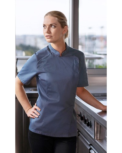 Chaqueta Chef Mujer M/C. 50% Pol-50% Alg.150g/m2 Antracita
