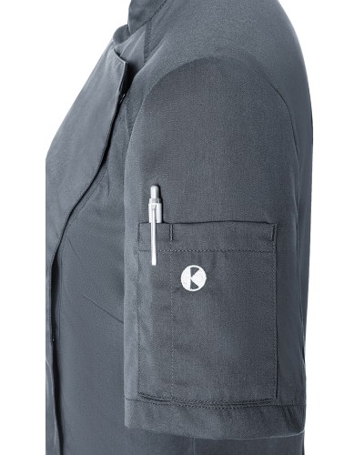 Chaqueta Chef Mujer M/C. 50% Pol-50% Alg.150g/m2 Antracita