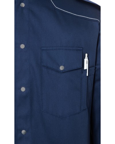 Camisa chef N. Identidad. 50% Pol-50% Alg.150g/m2 Navy