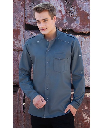 Camisa chef N. Identidad. 50% Pol-50% Alg.150g/m2 Navy