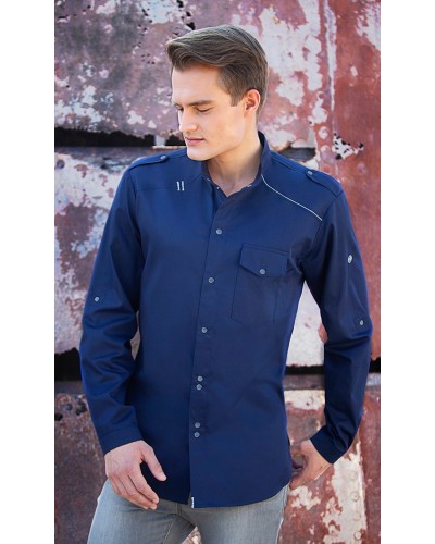 Camisa chef N. Identidad. 50% Pol-50% Alg.150g/m2 Navy