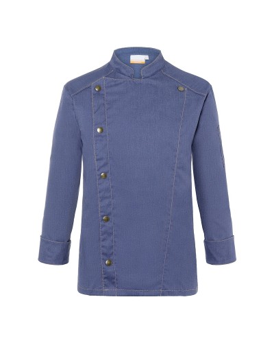 Chaqueta de Chef estilo Vaquero. 65% Poliéster-35% Algodón Azul Vintage