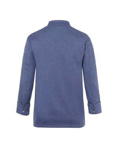 Chaqueta de Chef estilo Vaquero. 65% Poliéster-35% Algodón Azul Vintage