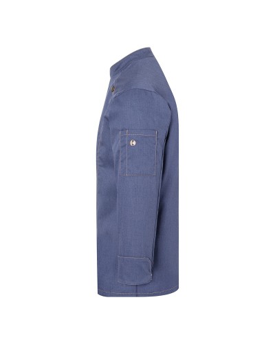 Chaqueta de Chef estilo Vaquero. 65% Poliéster-35% Algodón Azul Vintage