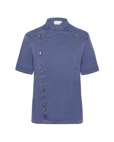 Chaq Chef m/corta estilo Vaquero. 65% Poliéster-35% Algodón Azul Vintage