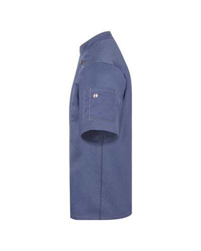 Chaq Chef m/corta estilo Vaquero. 65% Poliéster-35% Algodón Azul Vintage