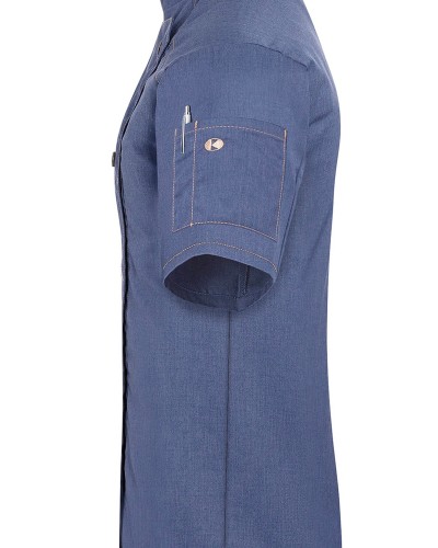 Chaq Chef Mujer m/corta estilo Vaquero. 65% Pol-35% Alg. Azul Vintage