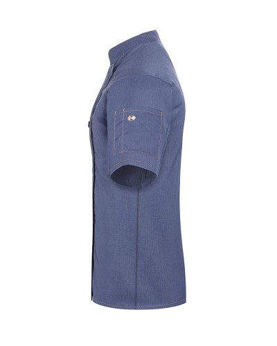 Chaq Chef Mujer m/corta estilo Vaquero. 65% Pol-35% Alg. Azul Vintage