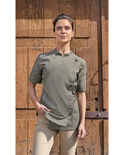 Chaq Chef Mujer m/corta estilo Vaquero. 65% Pol-35% Alg. Azul Vintage
