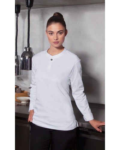 Camisa de trabajo para Mujer, manga larga. Negro