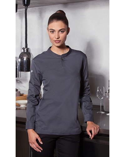 Camisa de trabajo para Mujer, manga larga. Negro