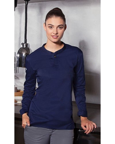 Camisa de trabajo para Mujer, manga larga. Negro