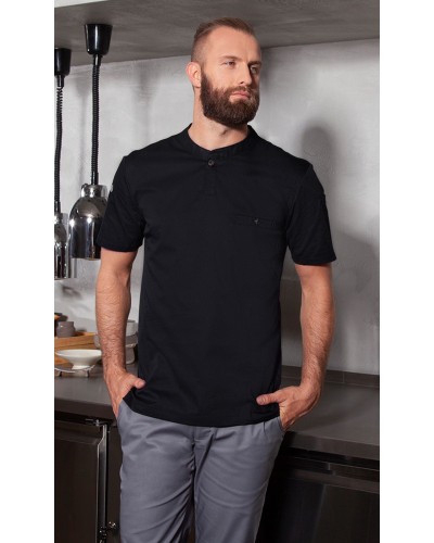 Camisa Hombre, m/corta alto rendimiento. Negro