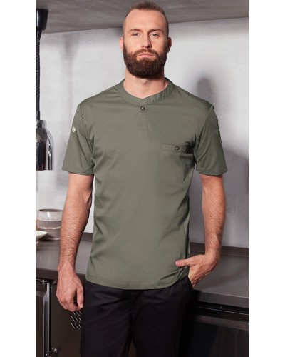 Camisa Hombre, m/corta alto rendimiento. Negro