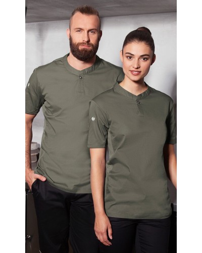 Camisa Hombre, m/corta alto rendimiento. Negro