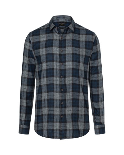 Camisa de Cuadros para hombres, tendencia urbana. 65% Pol.-35% Alg.110 g/m²