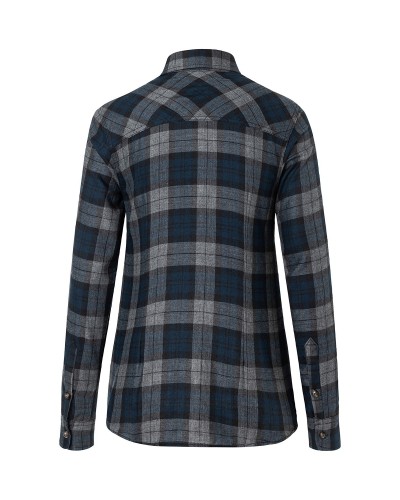 Blusa de Cuadros para mujer, tendencia urbana. 65% Pol.-35% Alg.110 g/m²