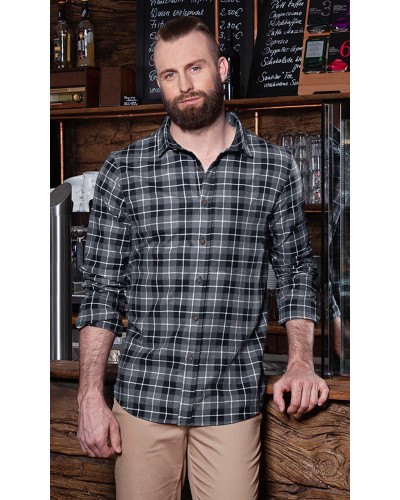 Camisa de Cuadros para hombres, tendencia urbana. 65% Pol.-35% Alg.110 g/m²