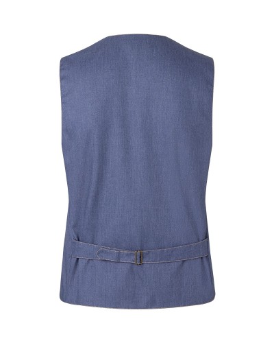 Chaleco Hombre Estilo Vaquero. Pol-Alg. Azul Vintage