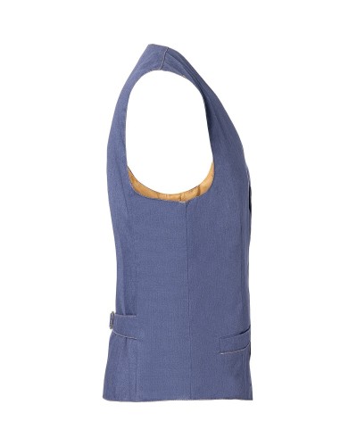 Chaleco Hombre Estilo Vaquero. Pol-Alg. Azul Vintage